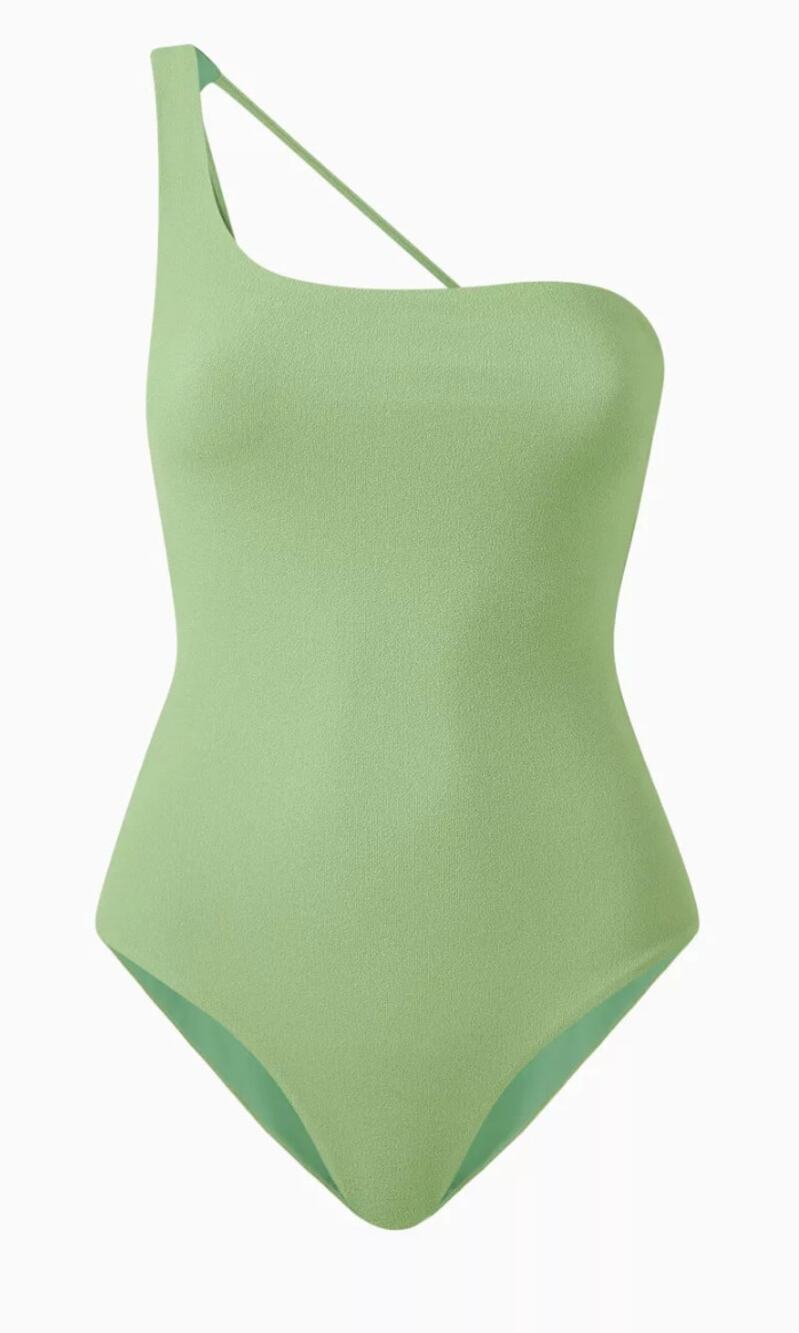 Jade Swim Green Apex One-Shoulder One-Piece Swimsuit Womens Medium
